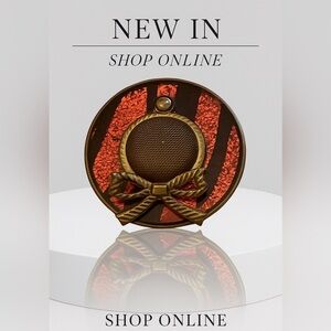 Elegant Gold and Red Sun hat brooch